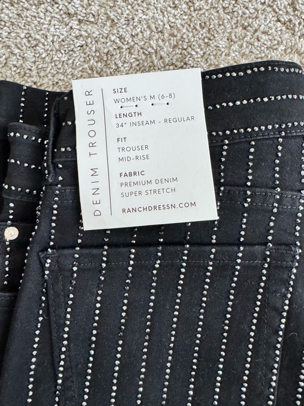 Ranch Dressn Black High-Rise Studded Denim Jeans